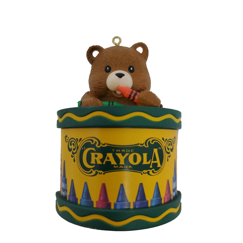 Crayola Crayon and Bear Holiday Christmas Tree Ornament Binney & Smith